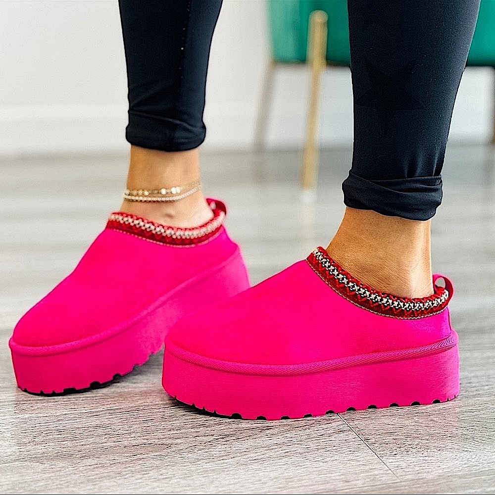 🆕🩷DAZZLE: FUCHSIA D•U•P•E Slipper Platform Slides SIZE 6 9